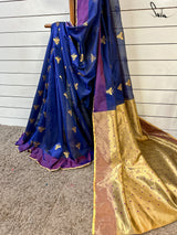 Women's Blue Silk Chanderi Saree