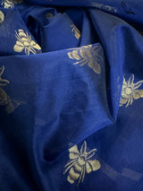 Women's Blue Silk Chanderi Saree