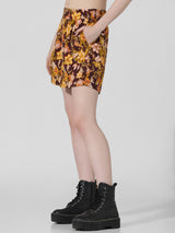 Women's Brown Woven Casual Above Knee Shorts