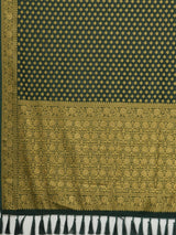 Women's Georgette Green Woven Design Designer Saree with Blouse Piece