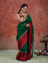 Women's Multicolor Silk Cotton Zari Saree