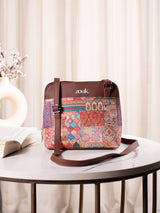Women's Multicolor Vegan Leather Finish Sling Bag - 4.1L
