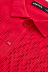 Men's Red Casual Slim Fit Shirt