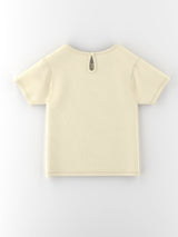Girls Cotton Yellow Lilo and Stitch Print Tshirt