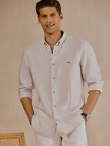 Men's Grey Casual Regular Fit Solid Full Sleeves Shirt