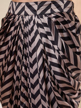 Women's Black Embellished Shawl Neck Jacket With Skirt