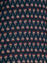 Women's Black Ethnic Floral Printed & Embroidered A-Line Kurta