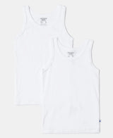 Boy's White Pure Cotton Vest - Pack of 2