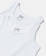Boy's White Pure Cotton Vest - Pack of 2
