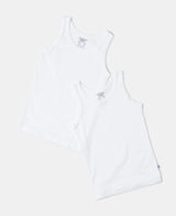 Boy's White Pure Cotton Vest - Pack of 2