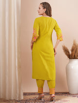 Women's Green Casual Three Quarter Sleeves Co-ords Set