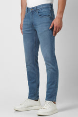 Men's Blue Casual Slim Fit Jeans