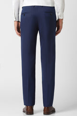 Men's Navy Formal Solid Slim Fit Trouser