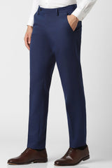 Men's Navy Formal Solid Slim Fit Trouser