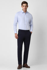 Men's Navy Formal Solid Slim Fit Trouser