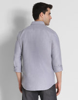 Men's Grey Casual Slim Fit Solid Full Sleeves Shirt