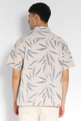 Men's Beige Casual Regular Fit Printed Half Sleeves Shirt