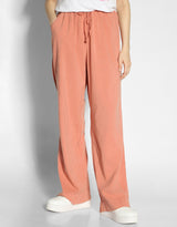 Women's Peach Casual Regular Fit Solid Trackpant