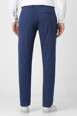 Men's Blue Casual Solid Slim Fit Trouser