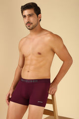 Men's Deep Purple Solid Swift Dry And High Stretch Mesh Trunk - Pack of 1