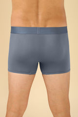 Men's Grey Silicone Solid Swift Dry And High Stretch Mesh Trunk - Pack of 1