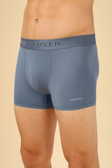 Men's Grey Silicone Solid Swift Dry And High Stretch Mesh Trunk - Pack of 1