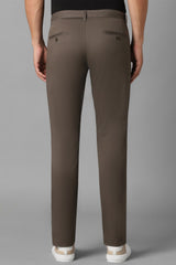 Men's Brown Casual Solid Slim Fit Trouser