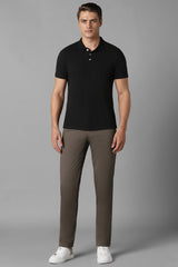Men's Brown Casual Solid Slim Fit Trouser