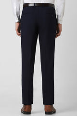 Men's Navy Formal Solid Slim Fit Trouser