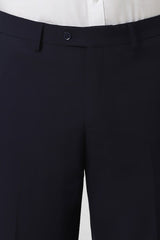 Men's Navy Formal Solid Slim Fit Trouser