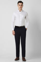 Men's Navy Formal Solid Slim Fit Trouser