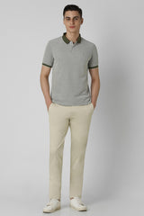 Men's Green Casual Regular Fit Solid Half Sleeves Polo Tshirt