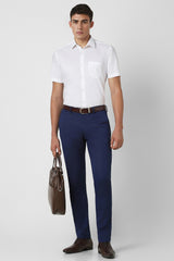 Men's Navy Formal Solid Straight Fit Trouser