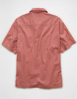 Men's Red Casual Regular Fit Solid Half Sleeves Shirt