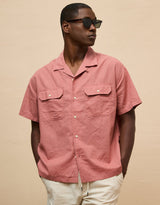 Men's Red Casual Regular Fit Solid Half Sleeves Shirt