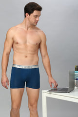 Men's Blue Solid Anti Bacterial Colour Fresh Trunk T Shirt - Pack of 1