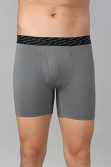 Men's Grey Solid Quite Shade Flexi Stretch Tactel Boxer Brief T Shirt - Pack of 1