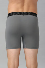 Men's Grey Solid Quite Shade Flexi Stretch Tactel Boxer Brief T Shirt - Pack of 1
