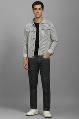 Men's Gray Casual Slim Fit Jeans