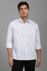 Men's White Casual Full Sleeves Shirt