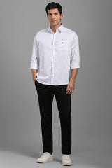 Men's White Casual Full Sleeves Shirt