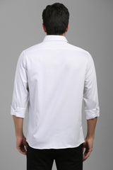 Men's White Casual Full Sleeves Shirt