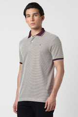 Men's Purple Casual Regular Fit Solid Half Sleeves Polo Tshirt