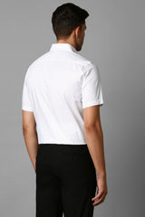 Men's White Casual Half Sleeves Shirt
