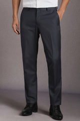 Men's Navy Formal Solid Slim Fit Trouser