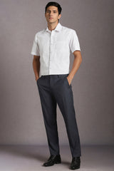 Men's Navy Formal Solid Slim Fit Trouser