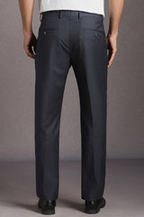 Men's Navy Formal Solid Slim Fit Trouser
