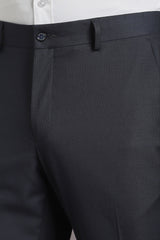 Men's Navy Formal Solid Slim Fit Trouser