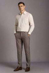 Men's Brown Formal Solid Slim Fit Trouser