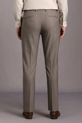 Men's Brown Formal Solid Slim Fit Trouser